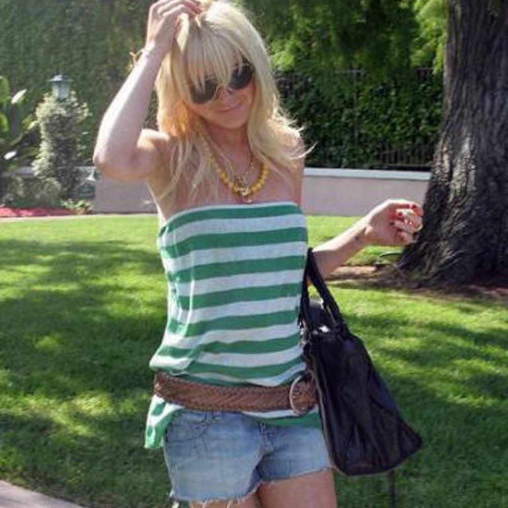 Inhabit Striped Tie Back Tube Top - Picture 3 of 8